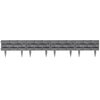 Gardenised Imitation Stone Brick Designed Garden Border Edging Picket Fence, 4 Piece Set, Grey QI004557.GY